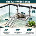 Upgraded Hanging Turtle Basking Platform with Ramp & Built-in Feeding Tray