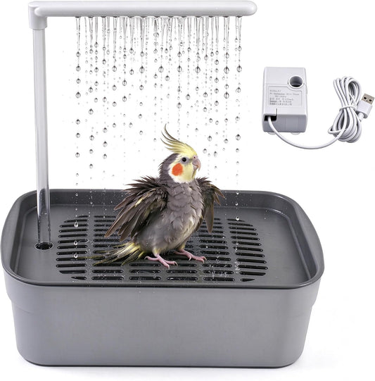 PINVNBY Automatic Bird Bath with Pump, Bird Shower Fountain for Indoor Use