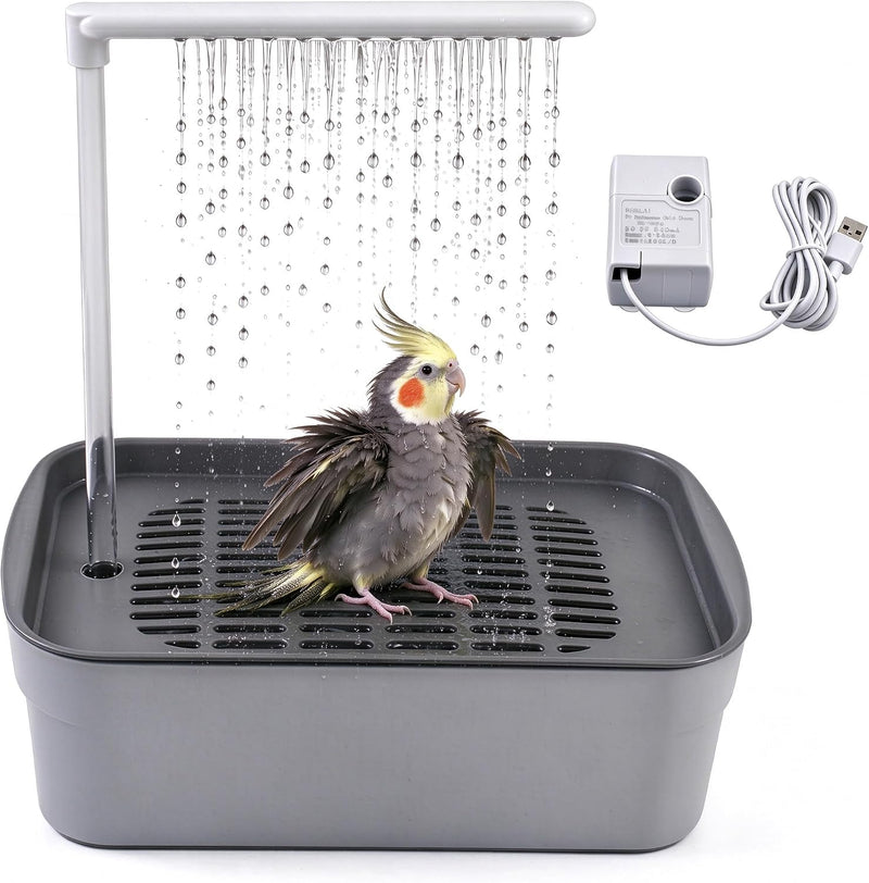 PINVNBY Automatic Bird Bath with Pump, Bird Shower Fountain for Indoor Use