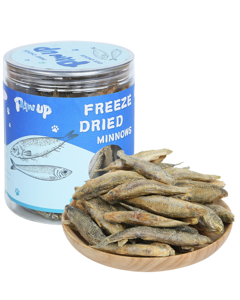 PAWUP Freeze Dried Minnows Dog Treats – 100% Single Ingredient Fish Treats for Dogs – Omega-3 Rich, Grain Free Training Treats & Dog Food Topper, 2.8 oz