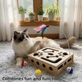 Cat Scratch Puzzle Enrichment Box, Cat Nail File Enrichment Box Sandpaper, Interactive Cats Treat Toy Stress Free, Scrat