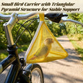 Small Bird Carrier, Triangular Pyramid Mesh Travel Bag with Zipper Closure
