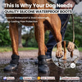 4Pcs Summer Dog Shoes for Hot Pavement, Waterproof Dog Rain Boots for Large Dogs, Soft Silicone Puppy Booties for Secure