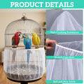 FNANJWQ 2 Pcs Bird Cage Cover Universal Bird Cage Seed Catcher, Breathable Nylon Mesh Net Cover Adjustable Soft Airy Cages Net Stretchy Skirt for Round Square Cages