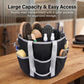 Horse Grooming Tote Bag with 6 Pockets & Drawstring Closure, Portable Grooming Bag for Horses, Waterproof Tack Bag with 