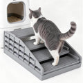 Litter Box Ramp for Cats, Adjustable Cat Steps for Litter Box, Senior Cats