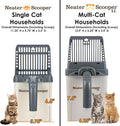 Neater Pet Brands Neater Scooper Standard Litter Scoop, 60 Refill Bags – Mess-Free Cat Litter Scooper with Bag, Spill-Proof Kitty Box Sifter, Bin Doubles as Scoop Holder, For Single-Cat Households