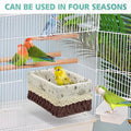 kathson Bird Nest Parrot House Birds Sleeping Bed Straw Weave All Season Hanging Hammock Bird Bed Snuggle Hut Birdcage Accessories for Parakeets Budgies Cockatiels Conures Quaker Parrot (Brown)