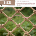 Safety Hemp Rope Net Kids Climbing Safety Netting Children Balcony Stairs Fence Railing Garden Playground Protection Heavy Duty Tree House Indoor&Outdoor Decor Rope Net 10mm/10cm 3.3x6.6ft(1x2m)