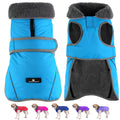 Dogcheer Dog Coat, Waterproof Dog Jacket Reflective Pet Winter Coat with Adjustable Hook & Loop, Christmas Puppy Fleece Jacket Warm Turtleneck Snowsuit for Small Medium Large Dogs - Sky Blue, M