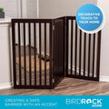 INTERNET'S BEST Dog Gate Indoor Freestanding Pet Barrier, Folding Wood Dog Fence, Extra Wide Doorway Puppy Gate, Indoor 
