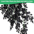 Hamiledyi Reptile Plants, 2 Pack Hanging Terrarium Plants, Artificial Leaves Habitat Decorations with Suction Cup, Fake 