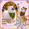 50 Pcs Halloween Dog Bandanas Bulk, Pumpkin Ghost Bat Skull Pattern