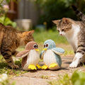 VisnzvLux Cat Chew Toy, Soft Penguin Plush with Yellow Feet, Durable Teething Toy for Kittens and Adult Cats, Boredom Relief