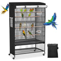 Roasivi Universal Large Birdcage Cover Black Out and Breathable Cages Cover for Parrots and Other Small Animals Durable Waterproofing Washable Material 31" L x 21" W x 53" H Black
