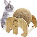 Fhiny Rabbit Scratch Toy, Natural Sisal Rabbit Scratching Ball Cute Sisal Rope Bunny Claw Scratcher Rotating Ball Intera