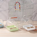 3-in-1 Hanging Bird Bath/Bowl/House for Cage Transparent Splashproof Feeder Birdcage Accessories for Small to Medium Bir
