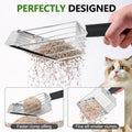 [2026 Version]Efficient Metal Cat Litter Scoop- Stainless Steel Cat Litter Scooper with Holder, Heavy Duty Litter Sifter, Pooper Scooper Kitty Litter Box Scooper-Cat Scooper for Litter Box Cleaning