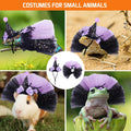 2pcs Bearded Dragon Witch Costume Set Small Pet Adjustable Hat Bow Tutu Skirt Outfits for Lizards Guinea Pigs Bunny Ferr