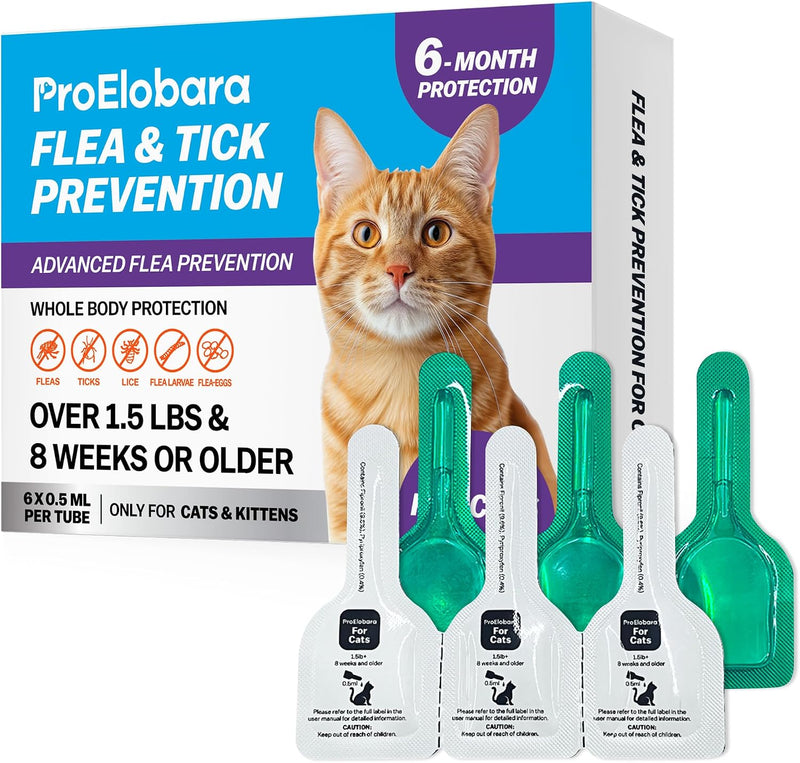 Topical Flea and Tick for Cats & Kittens: Waterproof Topical Cat Flea and Tick – Fast-Acting & Long - Lasting at Home Co