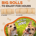 BRUTUS & BARNABY Premium Beef Cheek Rolls for Dogs 10-12" - (3-Pack) Long Lasting, Natural Rawhide Alternative Chews, Id