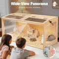 Hamster Cage Chewproof, 40" Large Hamster Enclosure Habitat, Wooden Guinea Pig Cage for Dwarf Hamsters, Dual Openable To