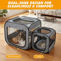 Portable Cat Playpen with Separate Areas, Foldable Cat Tent for Indoor and Outdoor, Pet Playpen for Kittens and Small Dogs