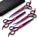 Purple Dragon Dog Grooming Scissors Set - 7 inch Purple Pet Scissors Kit