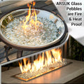 ARSUK Clear Flat Glass Pebbles, (5 LBS) Marbles for Vases, Glass Marbles, 400 Pcs Vase Fillers, Table Scatter for Weddin