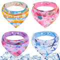 PAWCHIE Dog Cooling Bandana Small, 4 Packs Ice Cool Pet Triangle Scarf Bibs Reversible Styles, Summer Adjustable with Two Snaps, Kerchief Set Accessories for Dogs, Puppy, Cats