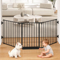 Cideny 29.4-78" Extra Wide Baby Gate, Long Dog Gates Indoor for Doorways Stairs, Essential Large Safety Gate for Child Toddler with Anti-Trip Pedal, Adjustable Pet Gate, 28" Tall 3 Metal Panels Black