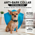 Tiny Bark Collar for Small Dogs 5-15 lbs and Puppies - No Shock Anti Barking Collar - Rechargeable Smart Collar for Dog 