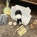 RUBYHOME Rabbit Litter Box Bunny Litter Box Guinea Pig Potty Trainer Corner Bedding Pet Potty Pan for Rabbit Guinea Pig 