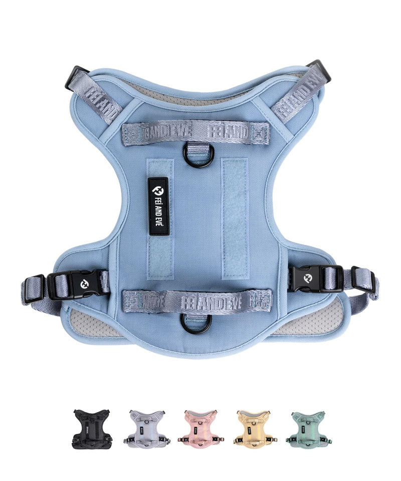 2026 New Edition, Fei & Eve Classic Dog Harness - Quick-Release Buckles | 3-Point No-Pull Control | Heavy-Duty 900D Nylon | Dual Safety Handles | Breathable Mesh | Adjustable Fit | Medium,Blue