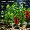 5 PCS Aquarium Plants, Artificial Fish Tank Decorations, 5.5-9 Inch Plastic Aquarium Plants with Weighted Bases, Realist