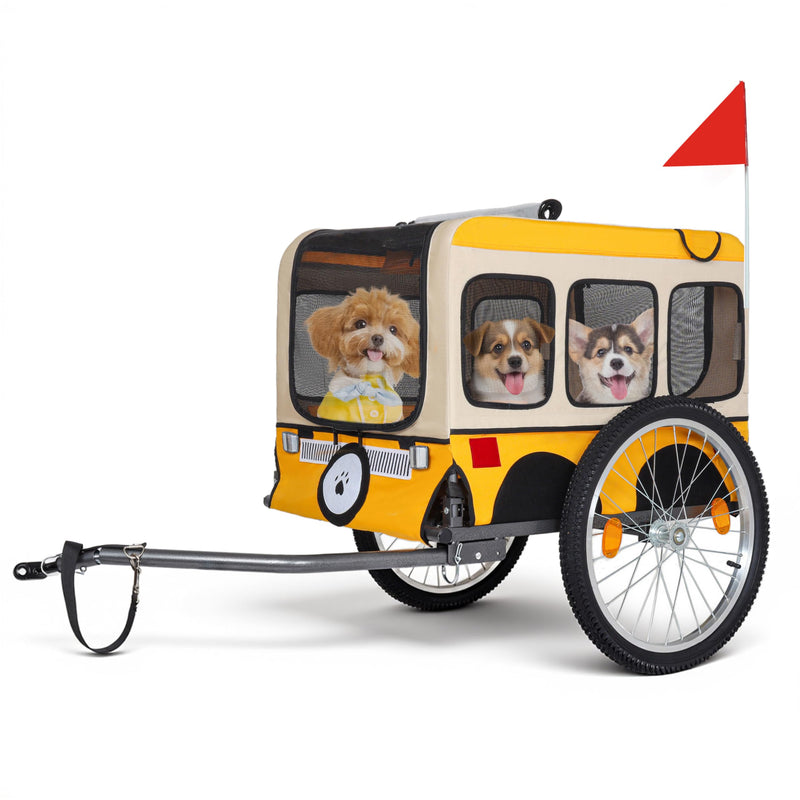 Haotian Dog Bike Trailer, Large Foldable Pet Trailer for Bike with 20