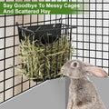 LUAVIARU Upgrades 4pcs Hay Feeder Rabbit - Guinea Pig - Metal Frame Hay Rack with Adjustable Hook - Less Wasted - for Gu