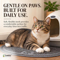 Evelots Cat Litter Mat - Litter Box Mat, Kitty Litter Trapping Mat, Non-Slip Waterproof Cat Mat for Litter Box, Soft on Paws, Easy Clean, Machine Washable - Gray, Small