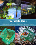 Pawfly Aquarium Fish Net with Braided Metal Handle Square Net with Soft Fine Mesh Sludge Food Residue Wastes Skimming Cl