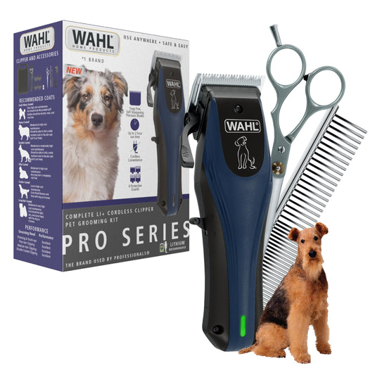Wahl Power Pro Lithium Ion Rechargeable Cordless Dog Grooming Kit - Heavy Duty Cordless Electric Dog Clippers for Grooming The Thickest Coats - Model 3024675