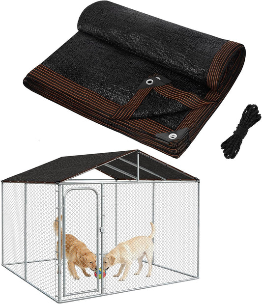 MEWTOGO 95% High Density Dog Kennel Shade Cover - 10x10ft Mesh Shade Cloth