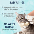 NOVEHA 150 PCs Cat Ear Wipes that Gently Clean & Soothe Sensitive Cat Ears; Soft Ear Cleaner for Removing Wax, Dirt & Od