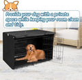 Deblue Small Dog Crate Cover Indoor, Double Door Durable Polyester Pet Kennel Cover for Small Wire Crate - (24 inches, Black)