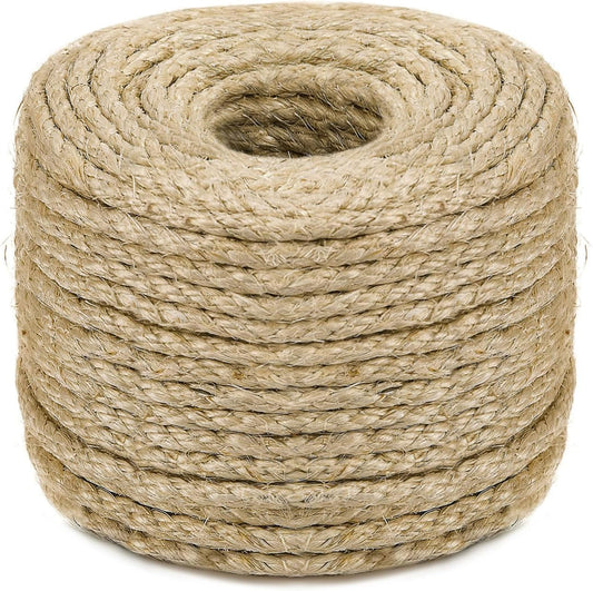 Sisal Rope for Cat Scratching Post Tree Tower Replacement for Repairing Recovering or DIY Scratcher (Natur, 4mm 50ft)