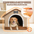 Indoor Dog House with Frame,Large Dog Cave Bed,Insulated Cozy Dog Tent