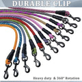 MayPaw Heavy Duty Rope Dog Leash, 3/4/6/7/8/10/12/15/20/30 FT Nylon Pet Leash, Soft Padded Handle Thick Lead Leashes for Large Medium Dogs (Black, 1/2" * 6')