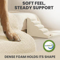 Miorun Dog Stairs for High Beds, Extra Tall 24.5" 5-Step Pet Steps for Medium & Small Dogs, Foam Ramp for Tall Couch & Bed, Washable Cover - Dog Steps for Bed