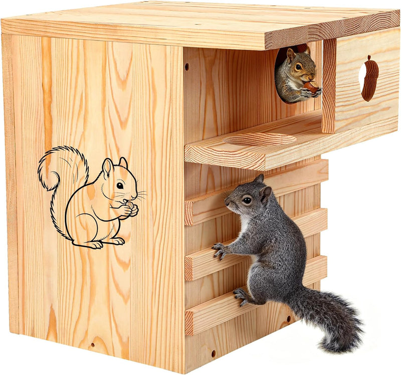 Squirrel House for Outside with Predator Guard,16.5