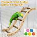 Hamiledyi Nature Wooden Bird Ladder Pet Parrots Climb Bridge Exercise Stands for Parakeet Climbing Chewing Bridge Bird Cage Accessories for Cockatiel Parakeet Lovebirds Budgie