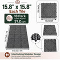 18 Pcs Horse Stall Mats 4 x 8 ft Plastic Stable Mat Interlocking